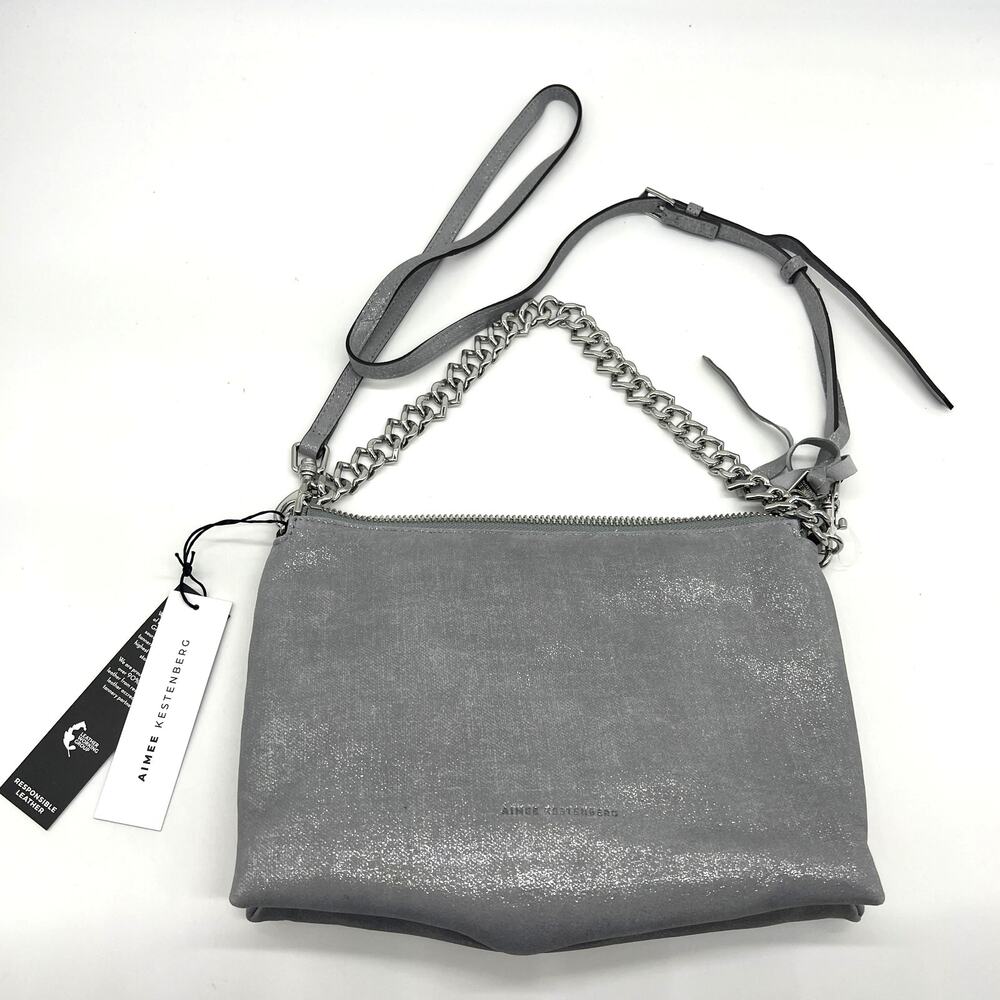 Aimee Kestenberg Heart Chain Convertible Crossbody Crystal Metallic